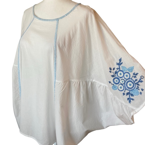 Cotton Bleu Women's embroidered top blouse tunic, Sz L - Picture 4 of 17